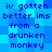 Blue pixelated text on a blue background repeats the phrase "iv gotten better ims from a drunken monkey" in two