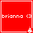 Red square icon with white text 'brianna' and '<3', featuring a small pixelated flower in the bottom-right corner that changes position across frames.