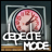 Pixelated icon features a pink brain inside a metallic frame with white text reading DEPECHE MODE below.