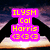 Pixelated text in yellow on pink blocks overlays a mountain landscape with a heart-shaped cloud formation.