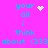 Cyan text on bright pink background with animated white pixel symbols replacing static heart and star icons.
