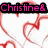 Pink text labels Christine & Tavon appear over red heart outlines on a white background with date 1-25-08 at bottom.