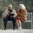 A 4-frame contact sheet of a pixelated image showing two people on a bench with overlaid text reading "the best love is the kind that awakens the soul notebook" in black block letters.