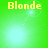 Four identical green each display yellow text 'Blonde' with a light blue circular glow and small white dots on the left side