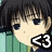 Pixelated anime-style character with dark hair and green clothing, holding a black-and-white 'E3' symbol against a dark background.