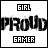 nine displays 'GIRL' and 'GAMER' text with 'PROUD' in the center, each showing distinct red lettering variations across the
