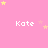Pink background with yellow stars and repeated white text 'Kate' in a pattern