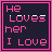 A 5x5 contact sheet of animated frames showing pixelated text animations in pink on dark backgrounds with heart and glitch effects.