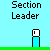Pixelated icons with red and cyan bodies and white tops shift positions across three of text labels
