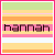 Two side-by-side pixel art with horizontal stripes, each displaying the name 'hannah' in distinct styles against a striped background