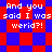 Red and blue pixelated background with repeated text "And you said I was werid?!" in white block letters.
