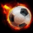 A soccer ball engulfed in flames on a black background, with yellow text reading 'Sachem', 'United', and ''07' on a solid yellow field.