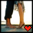 nine identical static images showing two people's lower legs and feet standing on a textured surface, each with a colored heart icon in the bottom-right corner