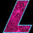 A static 48x48 pixel buddy icon featuring a stylized letter L with gradient coloring on a black background.
