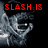 Pixelated image split into two vertical sections with red text overlays and a central circular emblem.