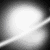 A sequence of eight grayscale frames showing a bright circular light source moving diagonally across a dark background with a thin white line.