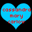Two identical blue heart-shaped icons with red pixelated text reading 'cassandra mary carlow' on a black background.