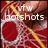 Animated sequence showing a basketball hoop with net, red circular backboard, yellow crossbar, and brown basketball in motion.