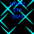 Blue pixelated text 'WOOT! ITS SAM' appears over a black background with cyan lines, repeated in four quadrants