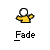 identical pixelated figures with white circular heads and yellow shirts, each labeled "Fade" below, displayed on a gray background
