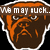 Pixelated bulldog face with orange and brown coloring, white outline, showing three sequential expressions: 'we may suck.', '..um..', and '..that's it' text overlays.
