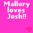 Pixelated text on bright pink background with two red heart symbols below.
