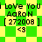 Green and yellow checkered background with repeated text "i Love Youi Aaron [272008] <3" in black pixelated font.