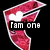 A red and white pixelated icon with a heart symbol, displaying text that changes across frames from 'I am one' to 'Famous' to 'Shawty=3'.