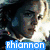 Four- shows a person with dark hair and light skin in different poses, each labeled 'Rhiannon' on blue text bars