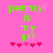 Green text on pink background reads 'pennsyl is my BFF' with five pixelated hearts below, two versions differ in heart color sequence.