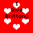 Red background with white heart shapes and black text reading "I love Brittany" in pixelated font.