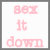 Two side-by-side animated frames showing pink text on white backgrounds with a gray border around the left frame.