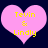 Two pink heart shapes with yellow text reading "Tevin & Lindly" on a dark blue background, displayed side-by-side.