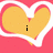 A four-part of yellow hearts with white outlines on a pink background, each containing a single word: 'i', 'love', 'you', and a blank space