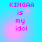 Pixelated text 'KINGAA is my idol' in pink on cyan background with soft pink glow, four identical