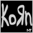 Animated contact sheet of a stylized text icon showing the word 'Korn' with color variations across frames on black background, each frame containing small 'HT' text in bottom-right corner.