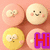 pastel-colored circular icons with smiling faces and cloud-like shapes, displaying text changes from 'Hi' to 'Yum!!!'