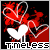 Pixelated static icon featuring a white heart shape surrounded by red and black splatter effects with the text "Timeless" at the bottom.