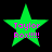 Four green star-shaped icons with pink text 'Taylor Roxx!!!' on black background, two with pixelated edges and two with sharp edges.