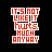 25 pixelated text-based icons on black background, each displaying "IT'S NOT LIKE IT HURTS MUCH ANYWAY" with varying color schemes