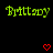 Green pixelated text 'Brittany' repeated across black background with red heart symbols in a pattern