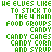 Animated text-based icon displaying repeated phrases about food groups with red dot animations on a white background.