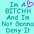Pixelated text on cyan background with one frame showing a pink heart replacing the 'A' in 'Im A BITCHH', other frames show standard lettering.