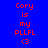 Blue background with red text reading 'Cory is my PLLFL <3' and a light blue rectangular highlight moving across the