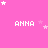 Pink background with white text 'ANNA' repeated in a pattern, surrounded by white and light pink stars