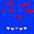 Blue background with red pixelated text 'Wt. LaX LiVe It Up <3' and white/pink plus symbols below, repeated twice side-by-side.