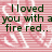 Pixelated text on a pink striped background with white floral patterns, displaying partial phrases in dark green.