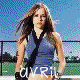 identical female figures in athletic wear against a sports field background, each with distinct color filters applied