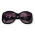 Pixelated dark purple sunglasses with black frames on a white background.