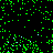 Pixelated of green-outlined squares on black background with text 'FUCK' and 'YOU' in green and cyan, surrounded by green and blue static noise